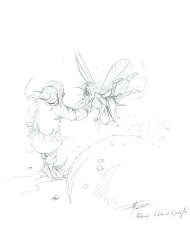 제목이 "Croquis préparatoir…"인 그림 Thierry Mordant로, 원작, 볼펜