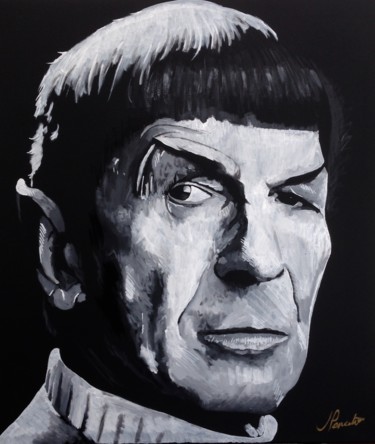 Painting titled "Leonard Nimoy aka S…" by Jan Poncelet, Original Artwork, Acrylic
