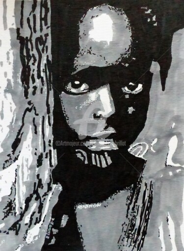 jeune enfant #artistsupportpledge Dessin intitulée "jeune enfant #artis…" par Laurent Chabrillat, Œuvre d'art originale, Marqueur