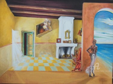 Peinture intitulée "présence ectoplasmi…" par Paule-Andree Maraval, Œuvre d'art originale, Huile