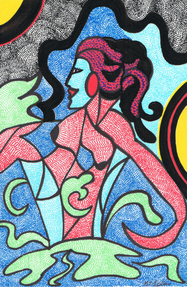 Dessin intitulée "Et vogue le navire" par Marie-José Sintes, Œuvre d'art originale, Acrylique