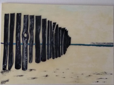 Painting titled "BRISES LAMES" by Marie-Pierre Guyot (Mariep), Original Artwork, Stained glass painting