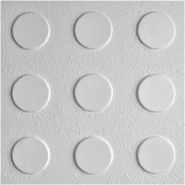 绘画 标题为“Object 2 - 9 circles” 由Henk Broeke, 原创艺术品, 丙烯 安装在木质担架架上