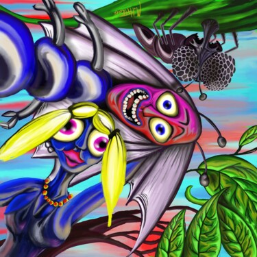 Digitale Kunst mit dem Titel "Mikrokosmos" von Manfred Hoppe, Original-Kunstwerk, Digitale Malerei