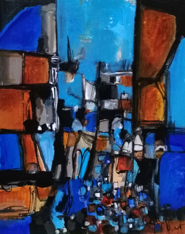 Peinture intitulée "Sur le ciel" par Muriel Cayet, Œuvre d'art originale