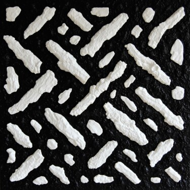Composition in black & white - object 46 绘画 标题为“Composition in blac…” 由Henk Broeke, 原创艺术品, 丙烯 安装在木质担架架上