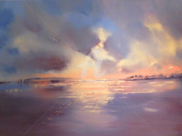 제목이 "Twilight at Old Har…"인 미술작품 Elizabeth Williams로, 원작, 기름