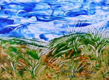 Malerei mit dem Titel "211e Am Lande.jpg" von Robert Bauer, Original-Kunstwerk, Enkaustik