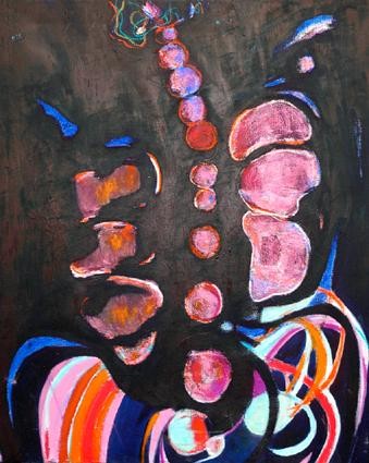 Schilderij getiteld "multicolore" door Hanna Rees, Origineel Kunstwerk