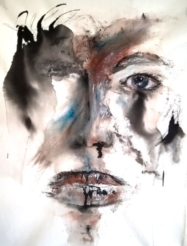 Peinture intitulée "why2" par Sandrine Chalot, Œuvre d'art originale, Acrylique