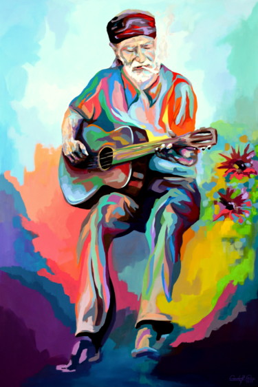 Last Flower Child Malerei mit dem Titel "Last Flower Child" von Rudolf Rox, Original-Kunstwerk, Acryl