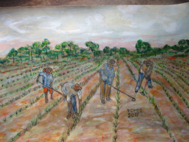 Pintura intitulada "PLANTADORES DE ABAC…" por Romeo Zanchett, Obras de arte originais, Acrílico