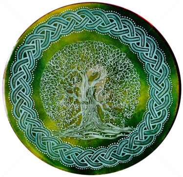 Malerei mit dem Titel "Arbre de vie" von Mona Bessaa, Original-Kunstwerk, Emaille