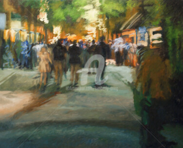 Malerei mit dem Titel "Block Party - Lobst…" von Kimberly Aring, Original-Kunstwerk, Öl