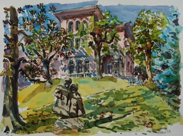 Peinture intitulée "Aix-les-Bains, Musé…" par Vincent Dumolard, Œuvre d'art originale, Aquarelle