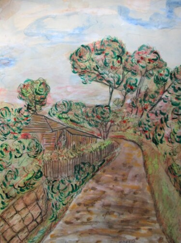 Pintura intitulada "CAMINHO ENTRE ÁRVOR…" por Romeo Zanchett, Obras de arte originais, Acrílico