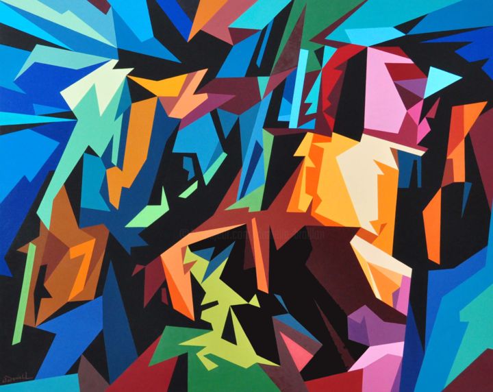 Schilderij getiteld "Symphonie" door Danielle Braillon (DANIELL), Origineel Kunstwerk, Olie