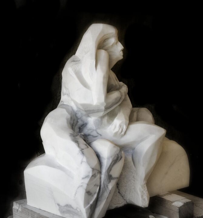 Scultura intitolato "EMBRACE - SCULPTURE…" da Roberto Tagliazucchi, Opera d'arte originale, Pietra