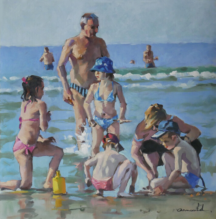 Painting titled "Démo à Alstom " scè…" by Christian Arnould, Original Artwork, Oil
