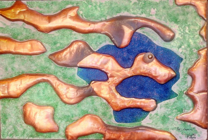 " Par chemins " 绘画, 15.8x23.6 in