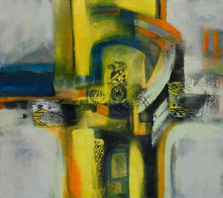 Painting titled "PAISAJE RITUAL" by Juan Vargas, Original Artwork, Acrylic
