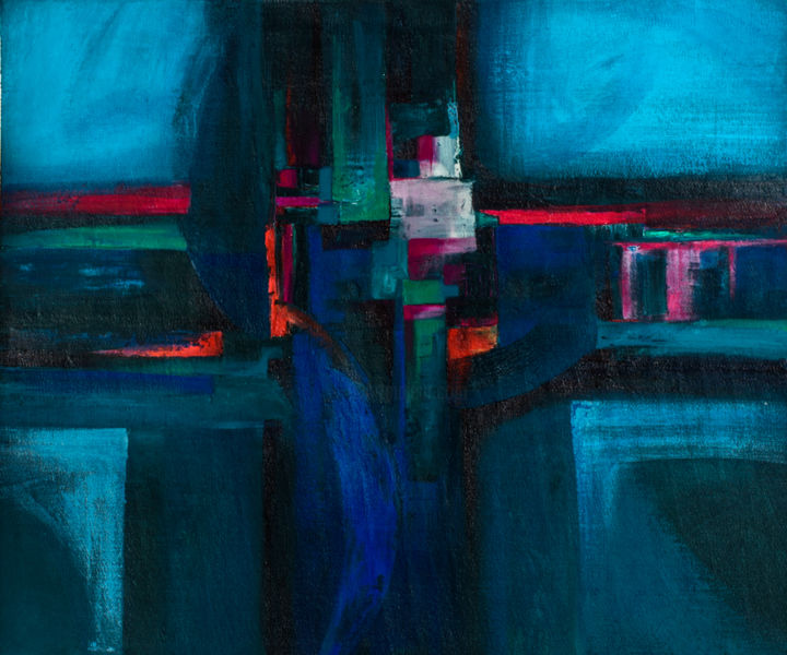 Painting titled "PAISAJE RITUAL" by Juan Vargas, Original Artwork, Acrylic