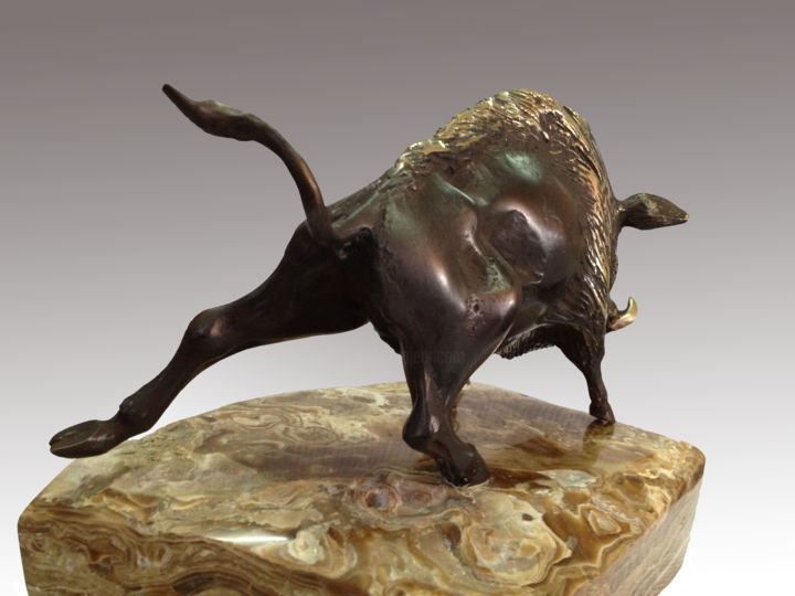 Sculpture titled "boar" by Bushev, Original Artwork, Metals