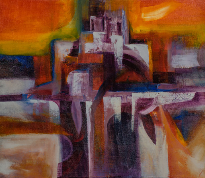 Painting titled "TEMPLO" by Juan Vargas, Original Artwork, Acrylic