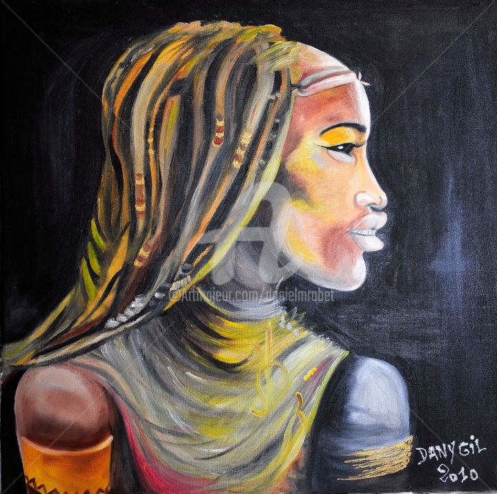Painting titled ""MODERN PROFIL"" by Danygil, Original Artwork, Oil