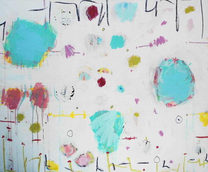 Painting titled "IMAGINE 8" by Nadine De Klerk Wolters, Original Artwork, Acrylic