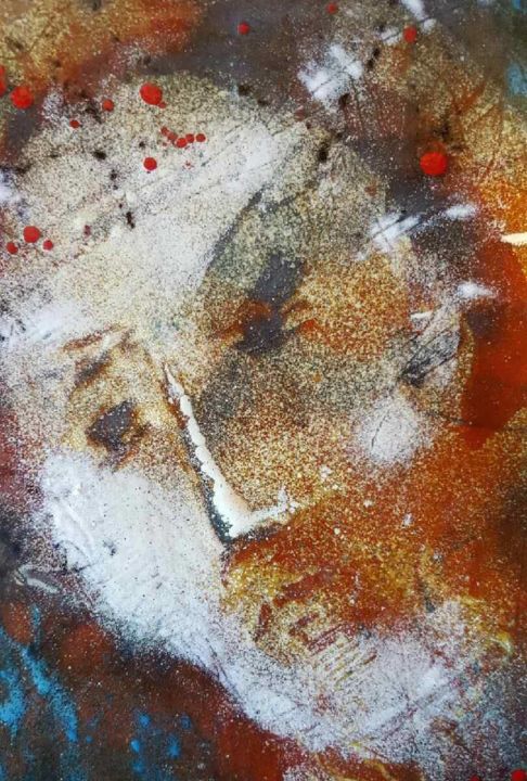 Peinture intitulée "Le dernier homme -…" par Isabelle Mathis, Œuvre d'art originale, Émail