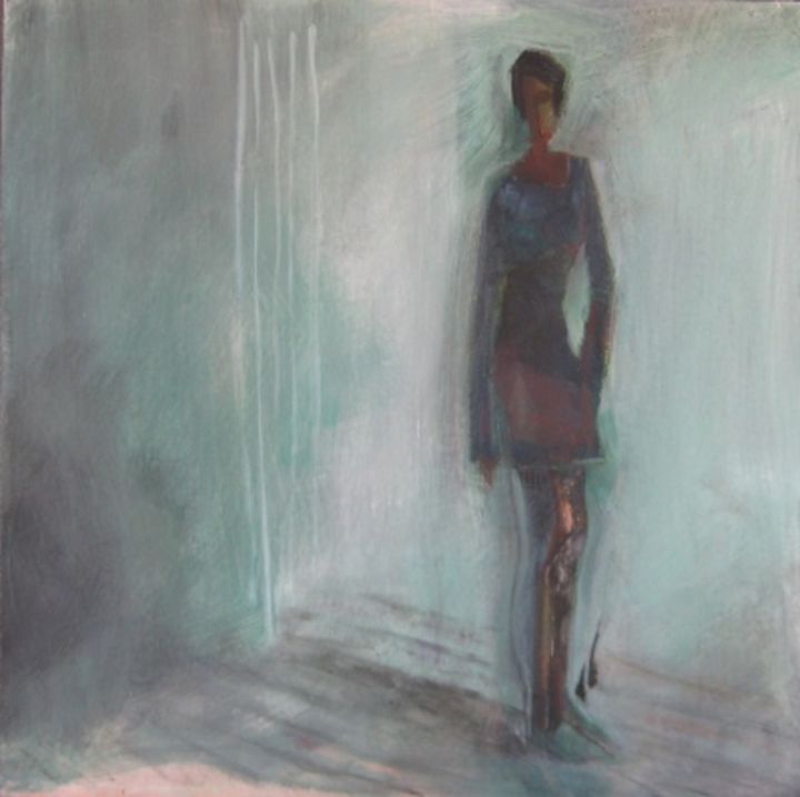 Painting titled "alone 10pefp" by Richard Herr, Original Artwork, Acrylic
