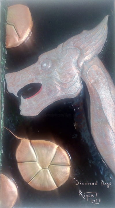 " Diamond Dogs " 绘画, 15.8x7.9 in