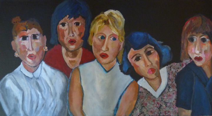 Peinture intitulée "les demoiselles d'a…" par Martine Flory, Œuvre d'art originale, Acrylique