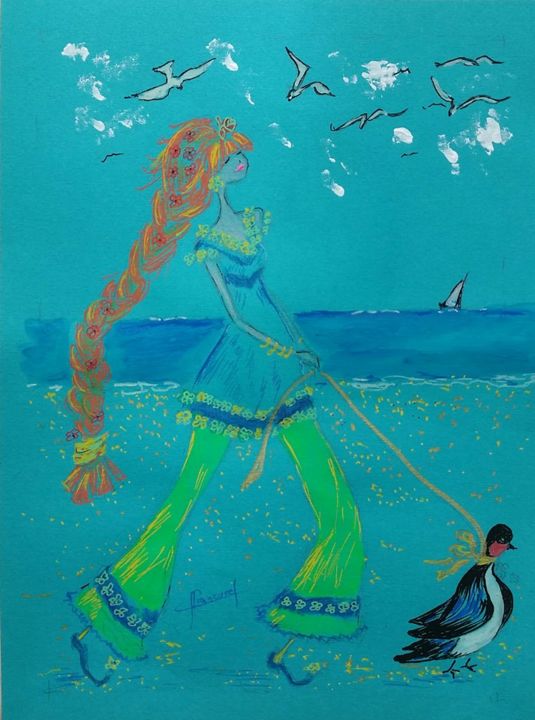 绘画 标题为“♥ BALADE ♥ N° 196” 由Françoise Lanfroy-Rancurel, 原创艺术品, 丙烯
