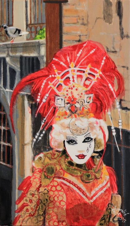 Painting titled "N° 1022 Piagendo pe…" by R. Cavalié, Original Artwork, Oil Mounted on Wood Stretcher frame