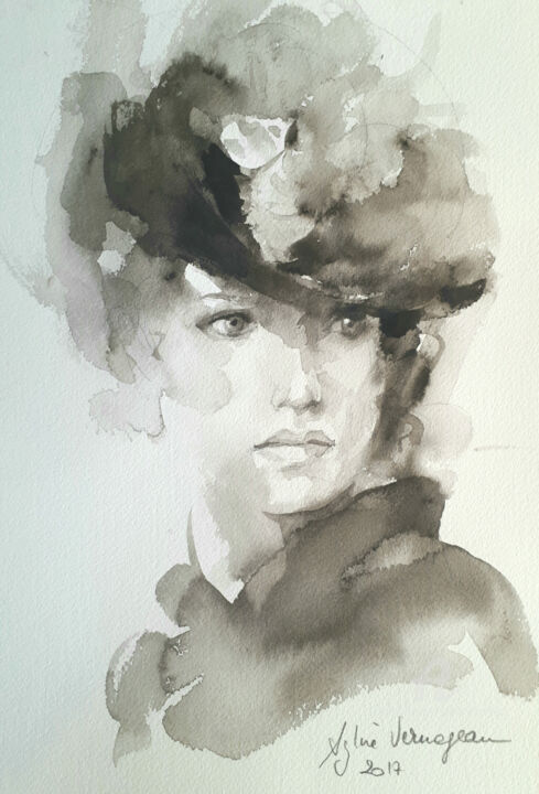 Peinture intitulée "Diane" par Sylvie Vernageau, Œuvre d'art originale, Aquarelle