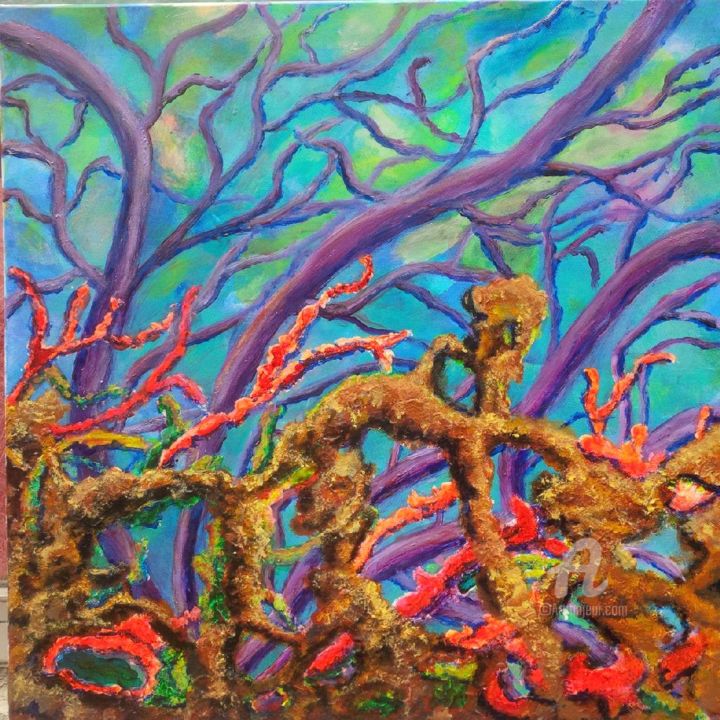 Peinture intitulée "rêve colorè 3" par Sapiacelli, Œuvre d'art originale, Huile