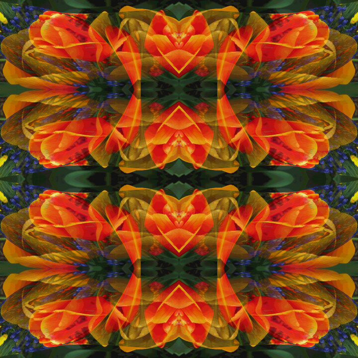 Digital Arts titled "Neo-Geo-Garden 3" by Ken Grzesik, Original Artwork, Digital Painting