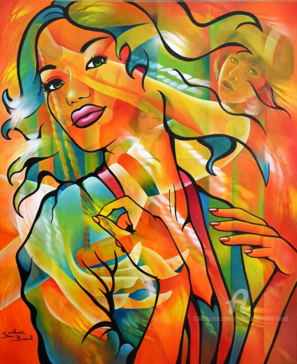 Peinture intitulée "l'escarpolette" par Jeannette Guichard-Bunel, Œuvre d'art originale, Huile