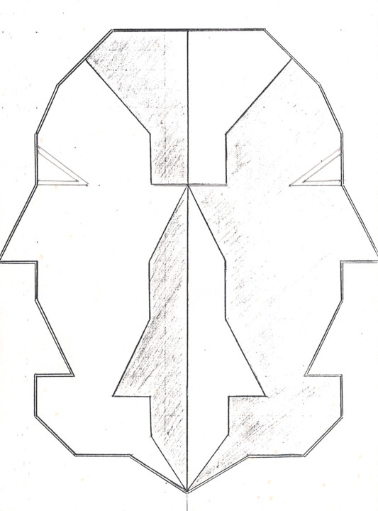 Drawing titled "Nuque à Nuque" by Vegeto, Original Artwork, Ink