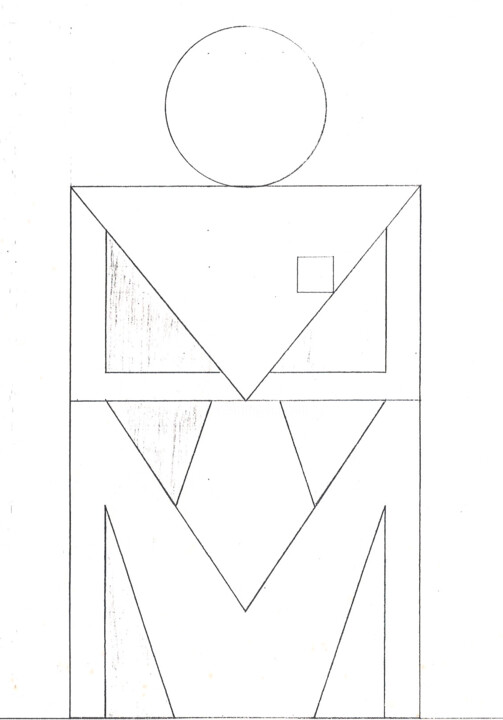 Drawing titled "GeoMan" by Vegeto, Original Artwork, Ink