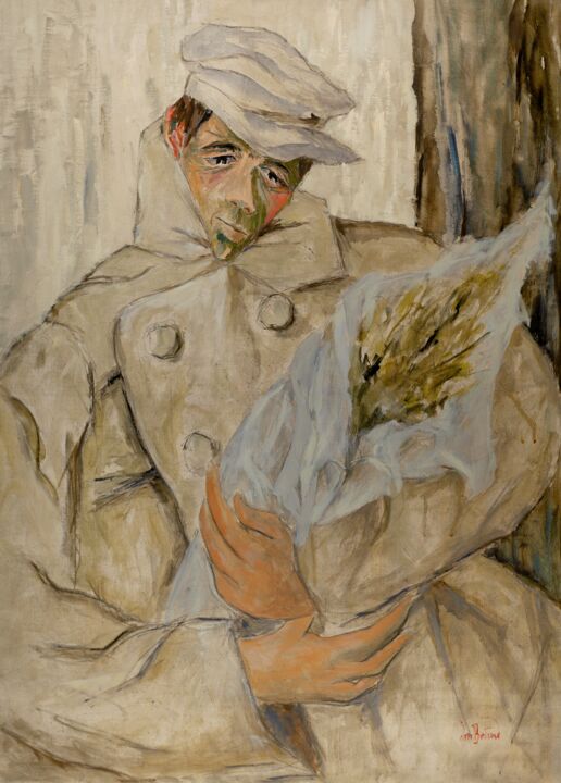 Peinture intitulée "Le chauffeur.jpg" par Dominique Bertrand, Œuvre d'art originale, Huile