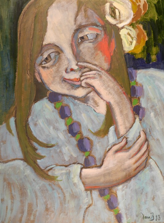 Peinture intitulée "Petite fille.jpg" par Dominique Bertrand, Œuvre d'art originale, Huile