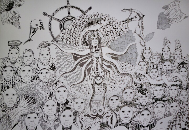 图画 标题为“Octopus” 由Sandro Brito (Sanarts), 原创艺术品, 墨