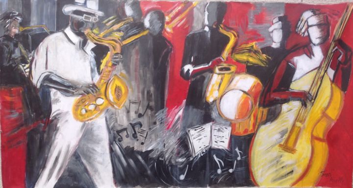 Peinture intitulée "JAZZY 1" par Arielle, Œuvre d'art originale, Acrylique