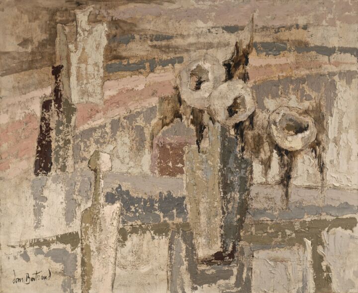 Peinture intitulée "Les bouteilles et t…" par Dominique Bertrand, Œuvre d'art originale, Huile