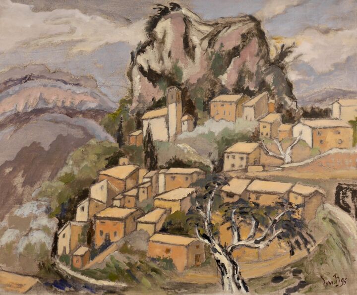 Peinture intitulée "la Roque alric (3)" par Dominique Bertrand, Œuvre d'art originale, Huile