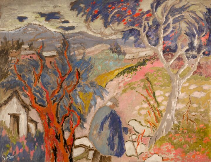Peinture intitulée "Le vieux berger (2)" par Dominique Bertrand, Œuvre d'art originale, Huile