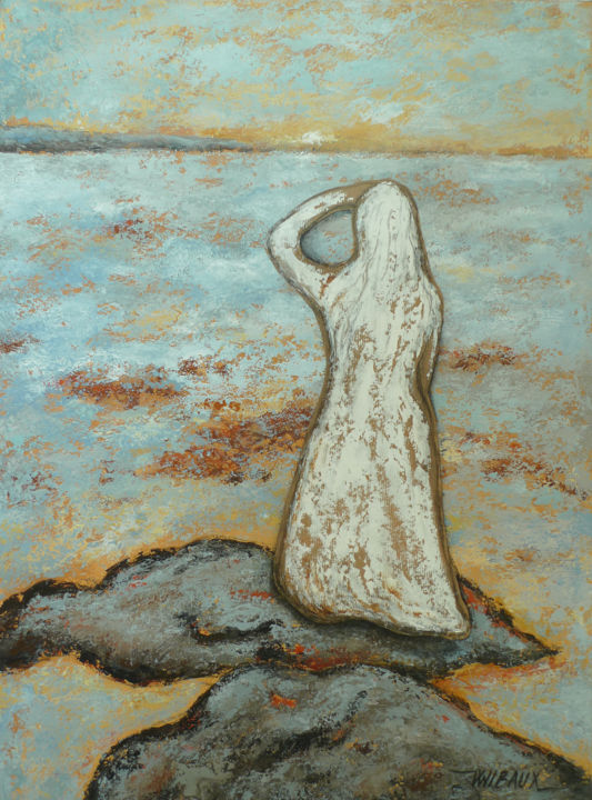Peinture intitulée "L'attente" par Véronique Wibaux, Œuvre d'art originale, Acrylique